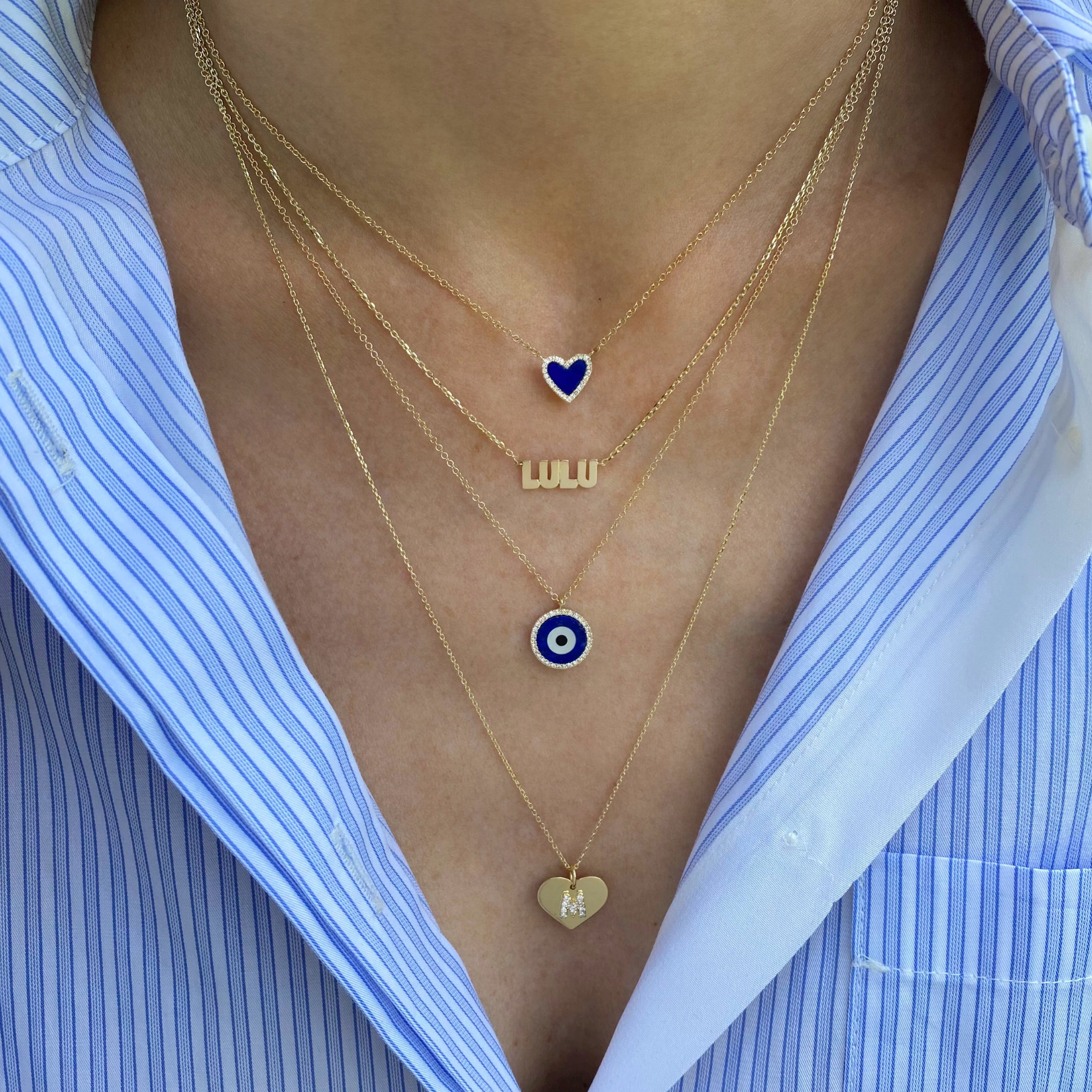 Heart Charm With Raised Letters