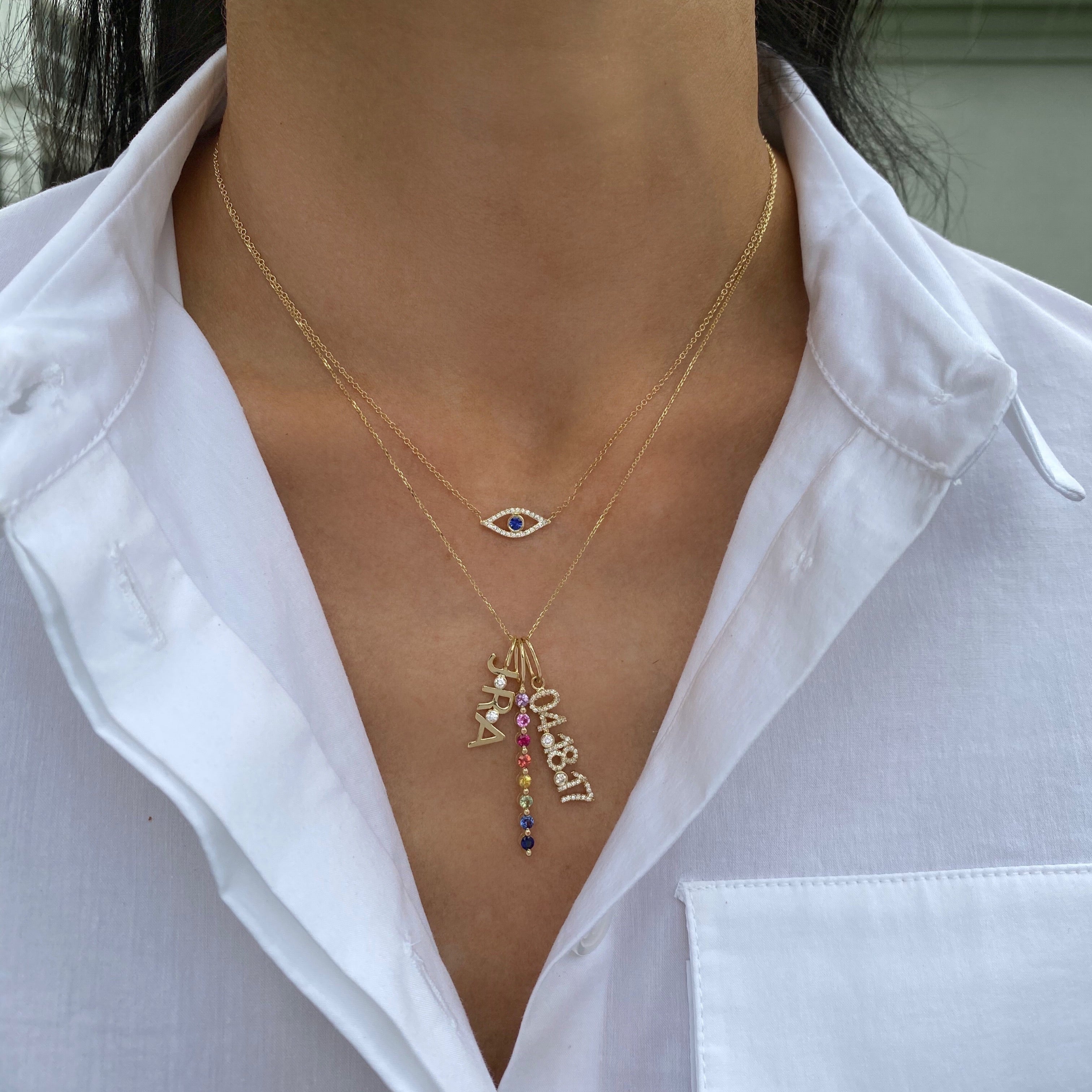 Initials + Stone Charm