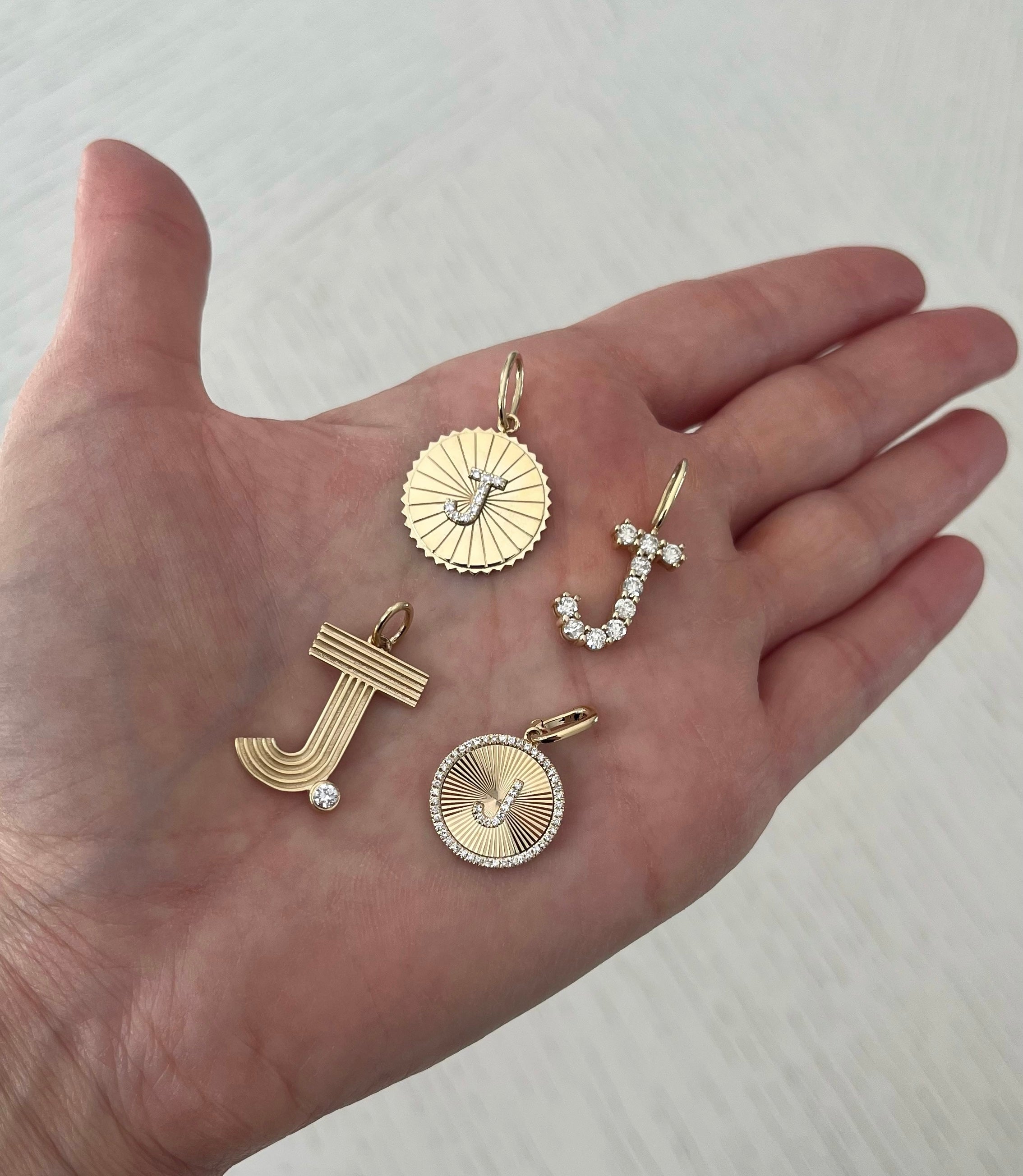 Starburst Diamond Letter Charm