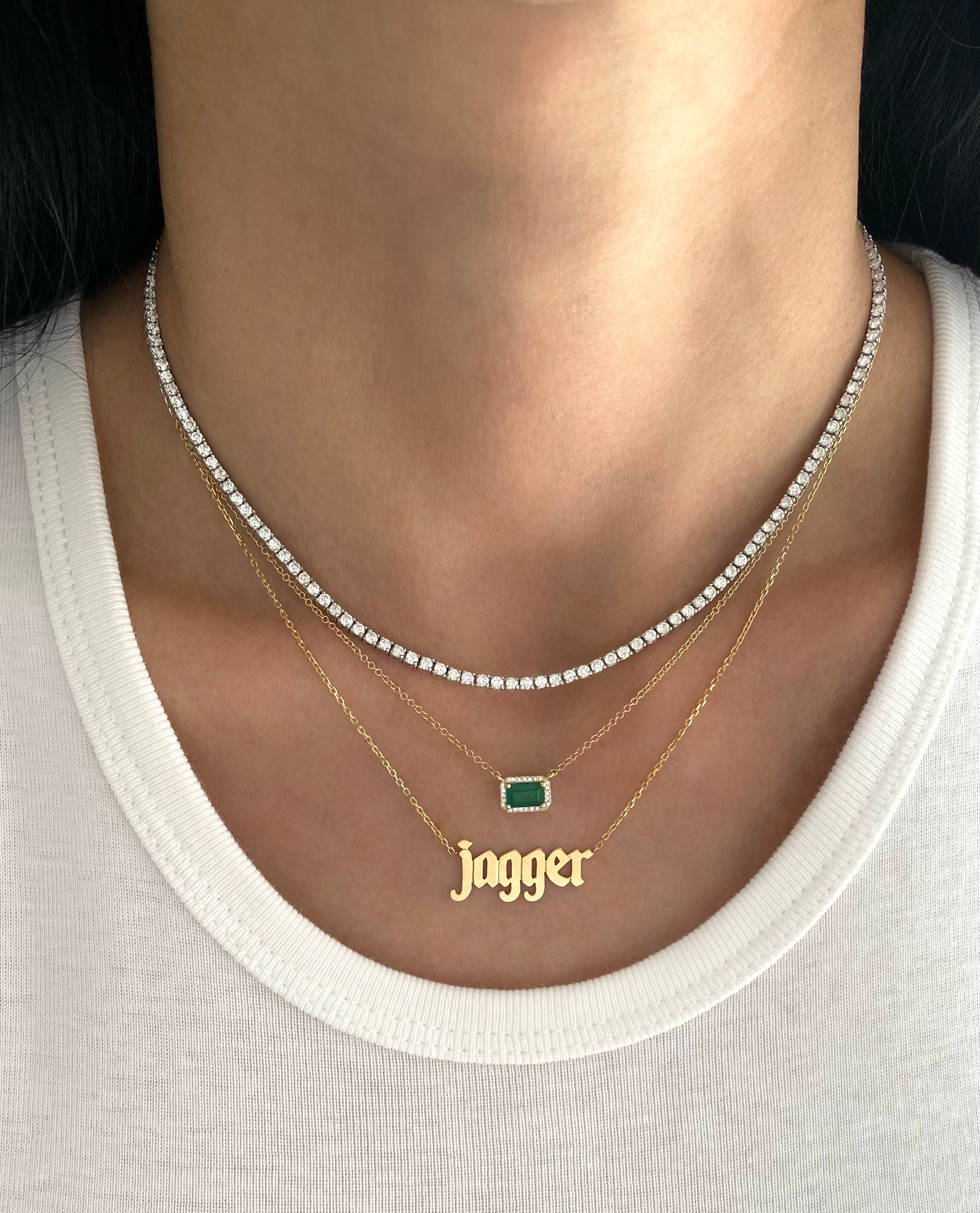 Modern Gothic Name Necklace