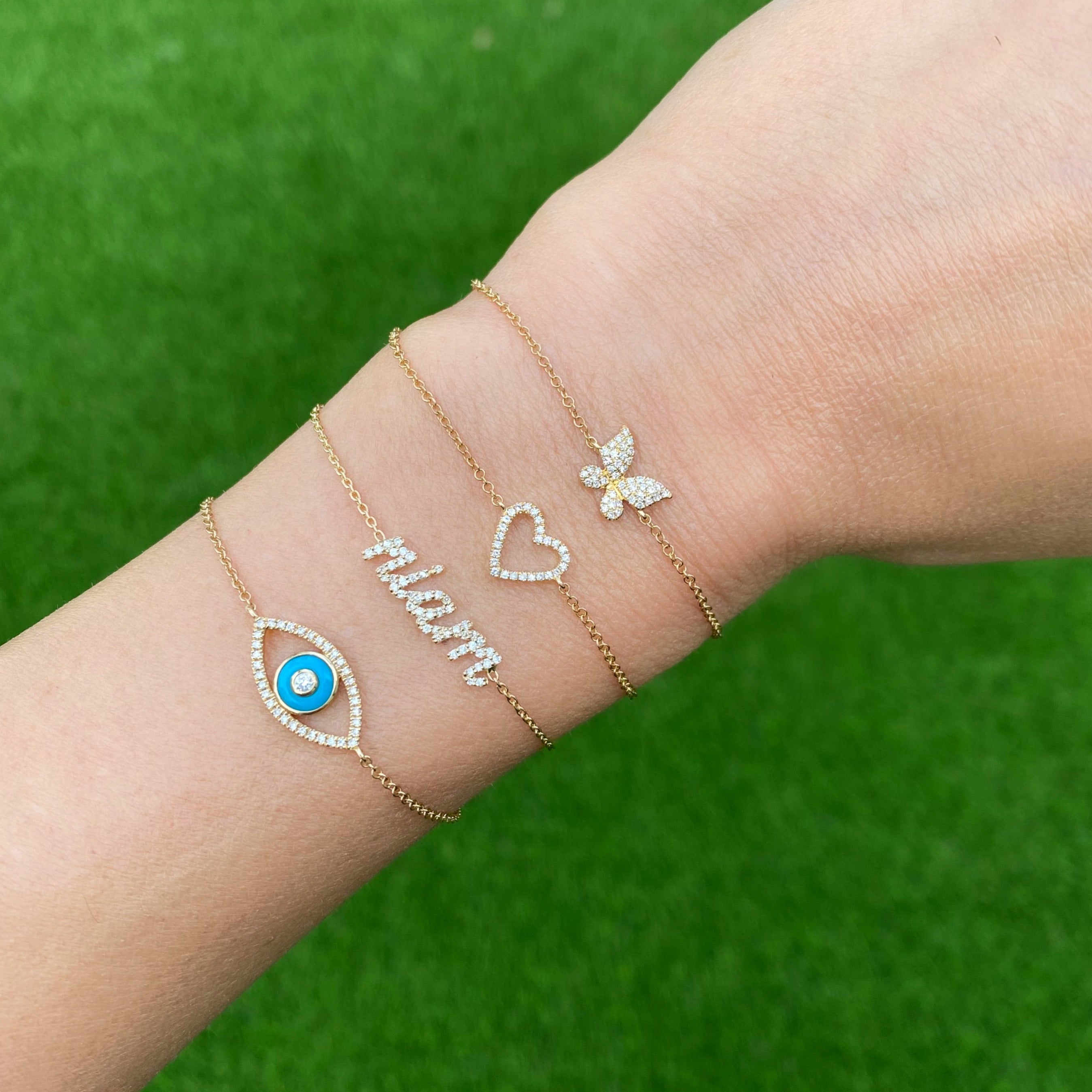 Small Diamond Script Name Bracelet