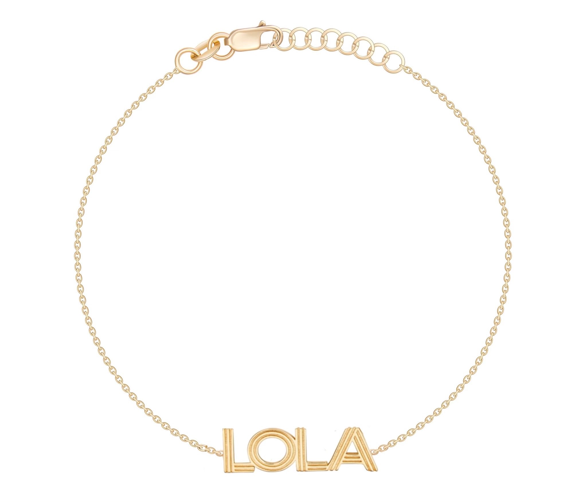 Fluted Name Bracelet