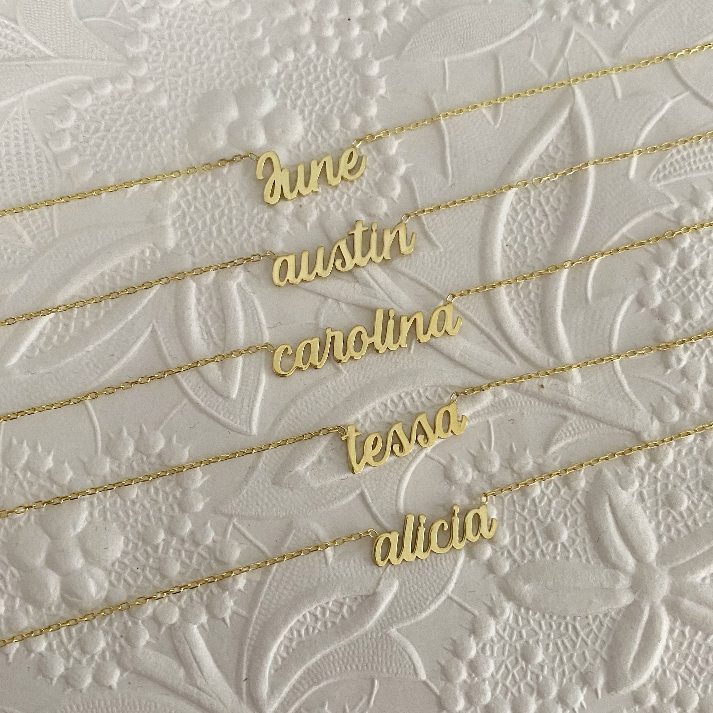 Small Script Gold Name Necklace