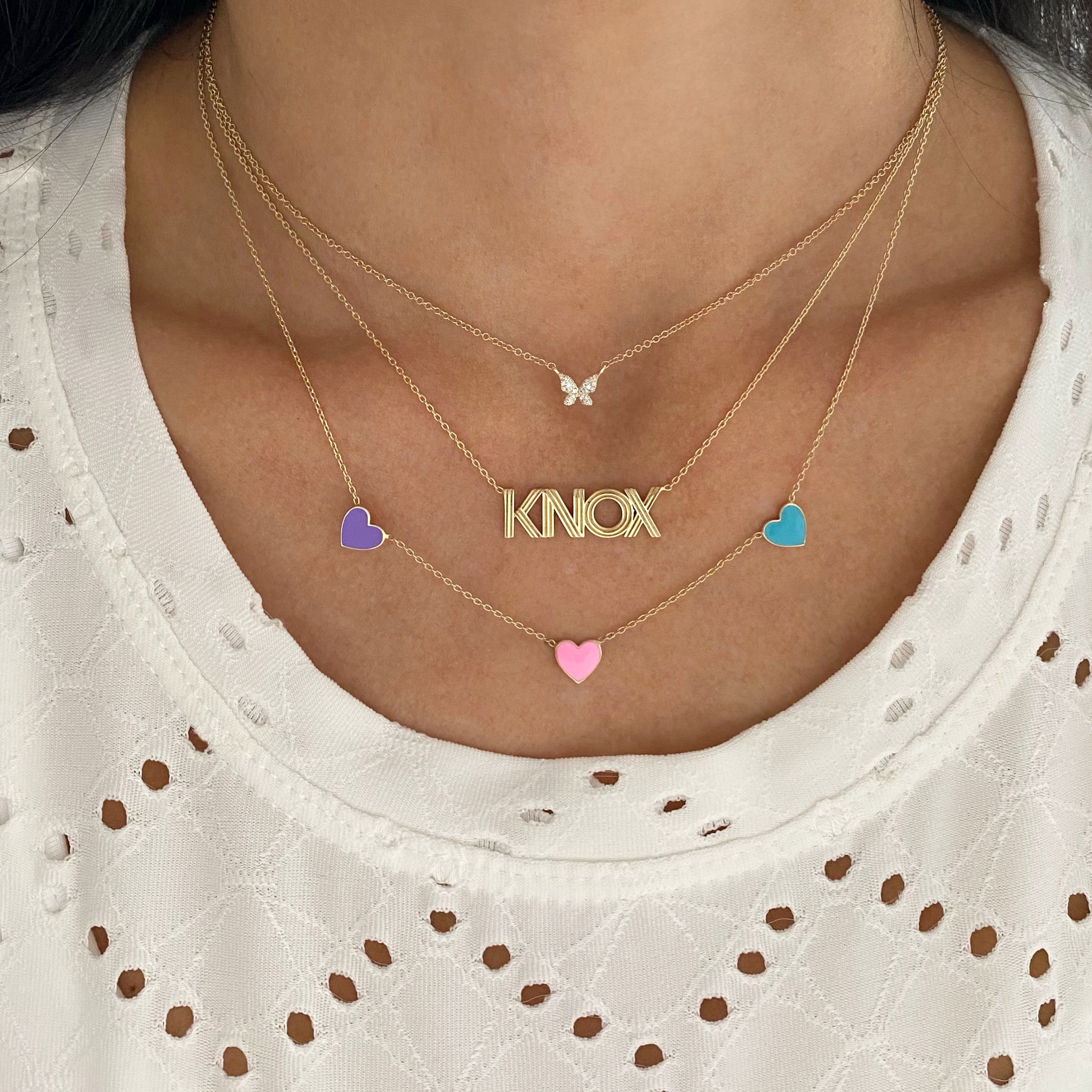 Large Fluted Name Necklace