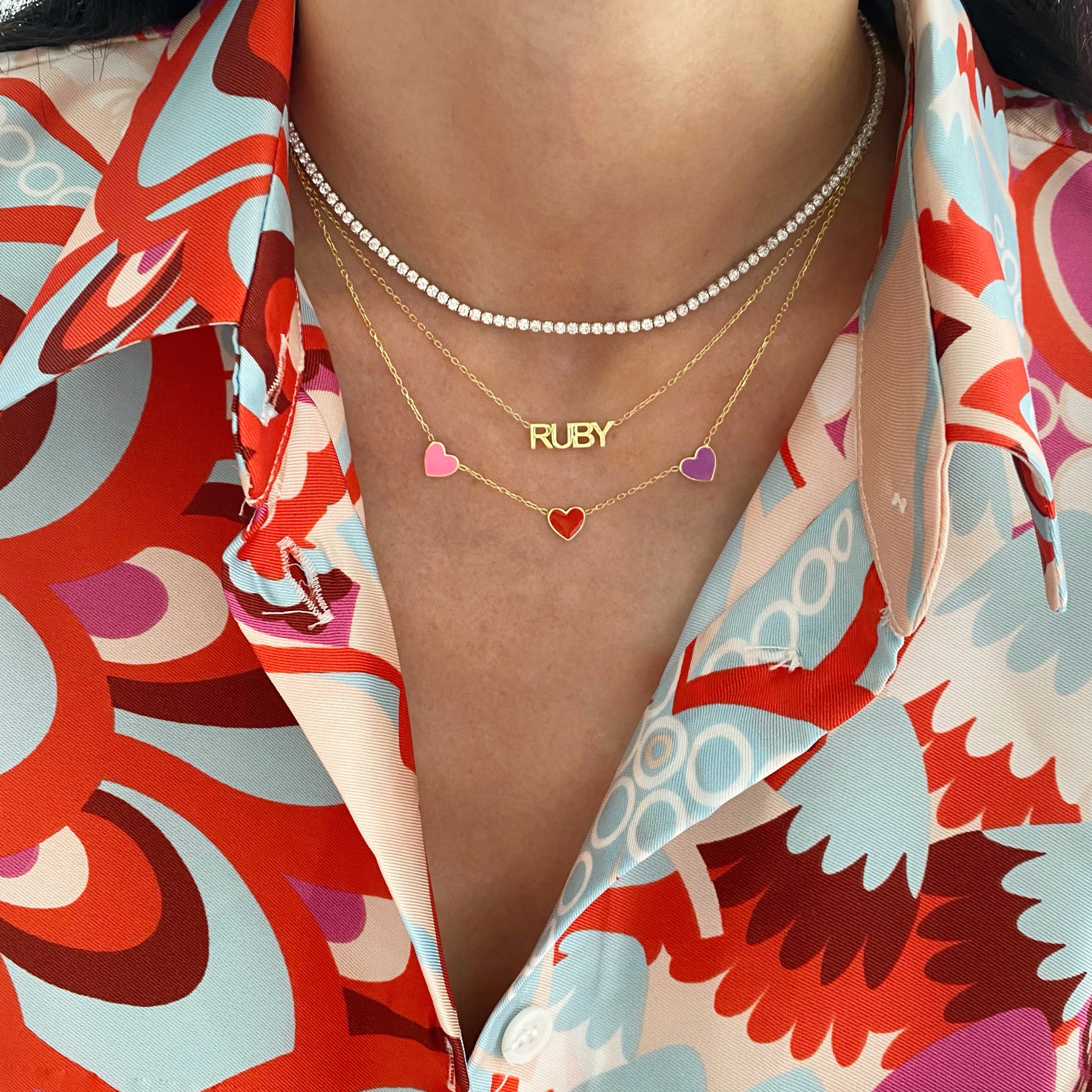 Small Block Name Necklace