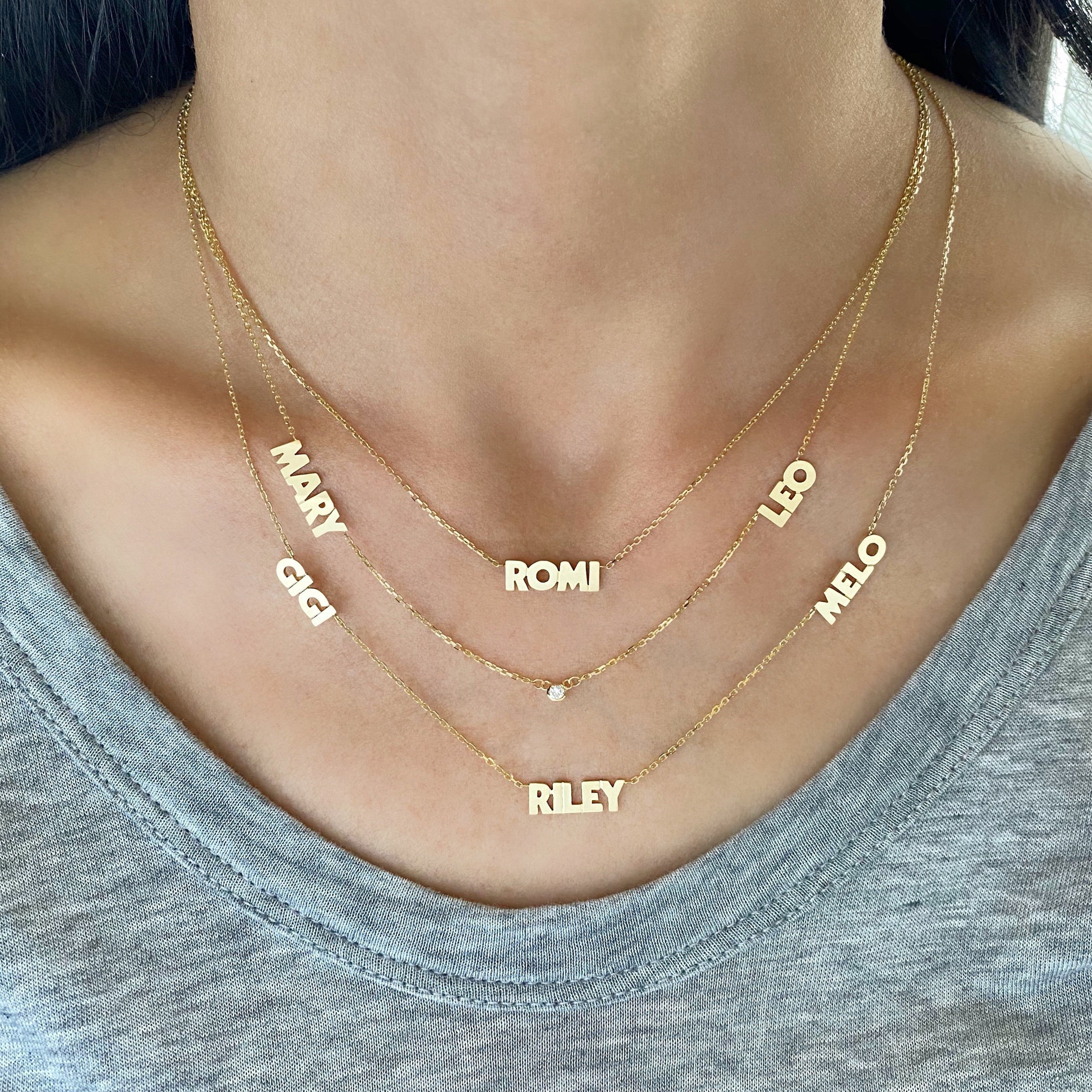 Multi Name Uppercase Font with Diamonds