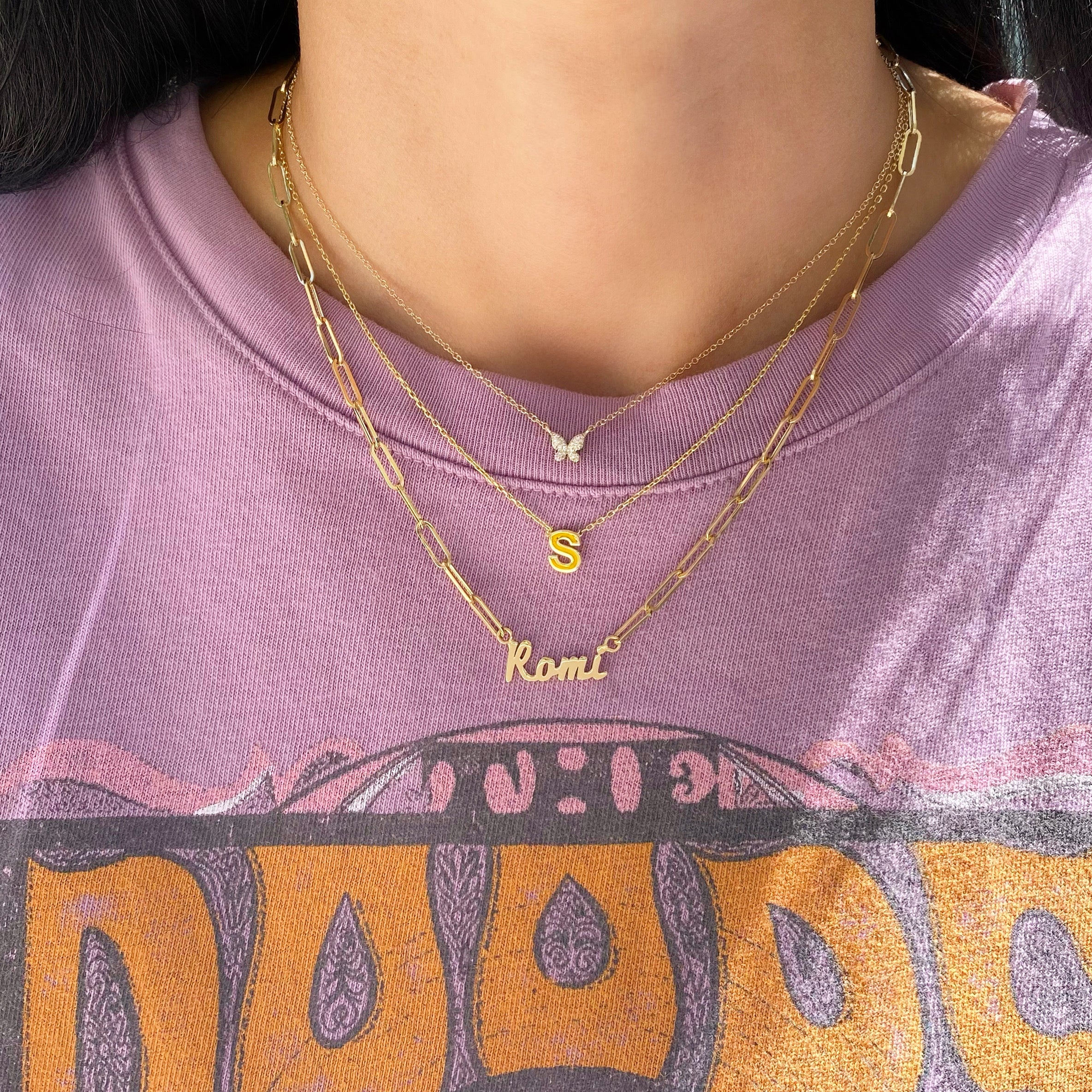 Paper Clip Gold Name Necklace