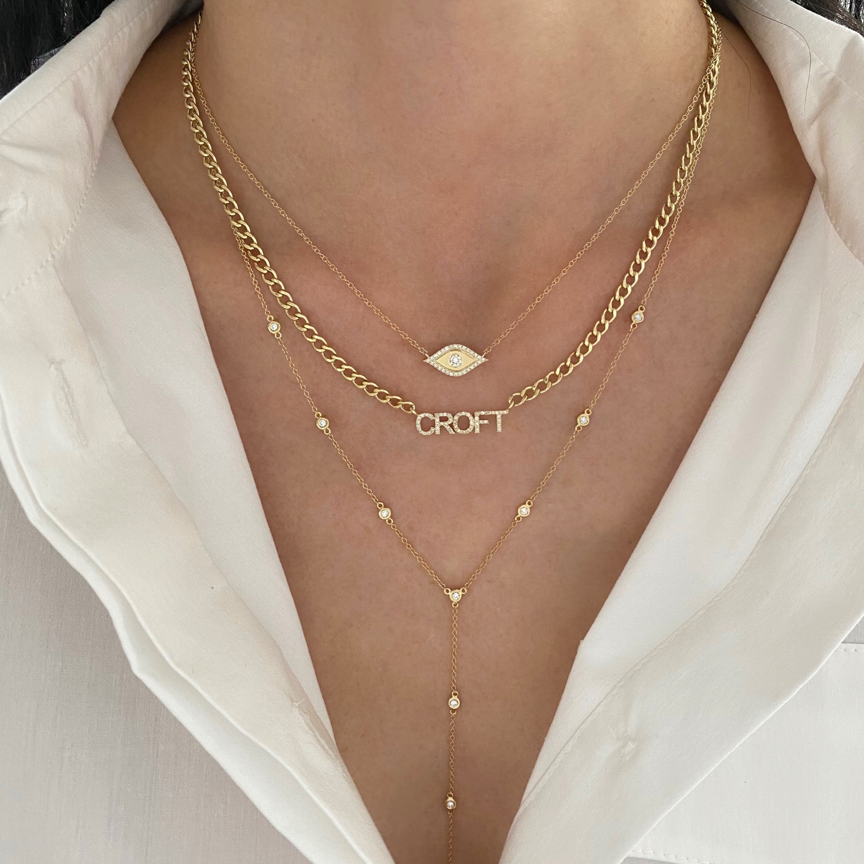 Small Cuban Link All Diamond Name Necklace