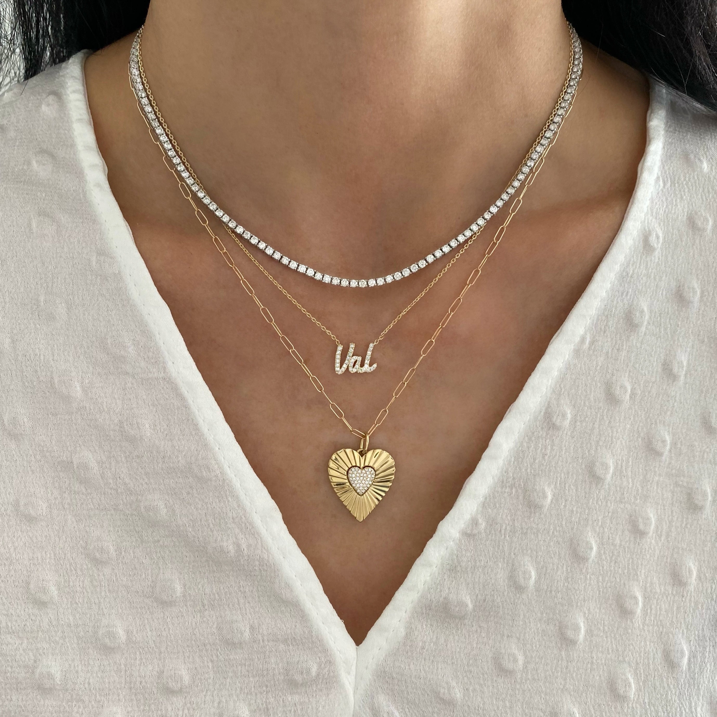 Small Script Diamond Name Necklace - font #2