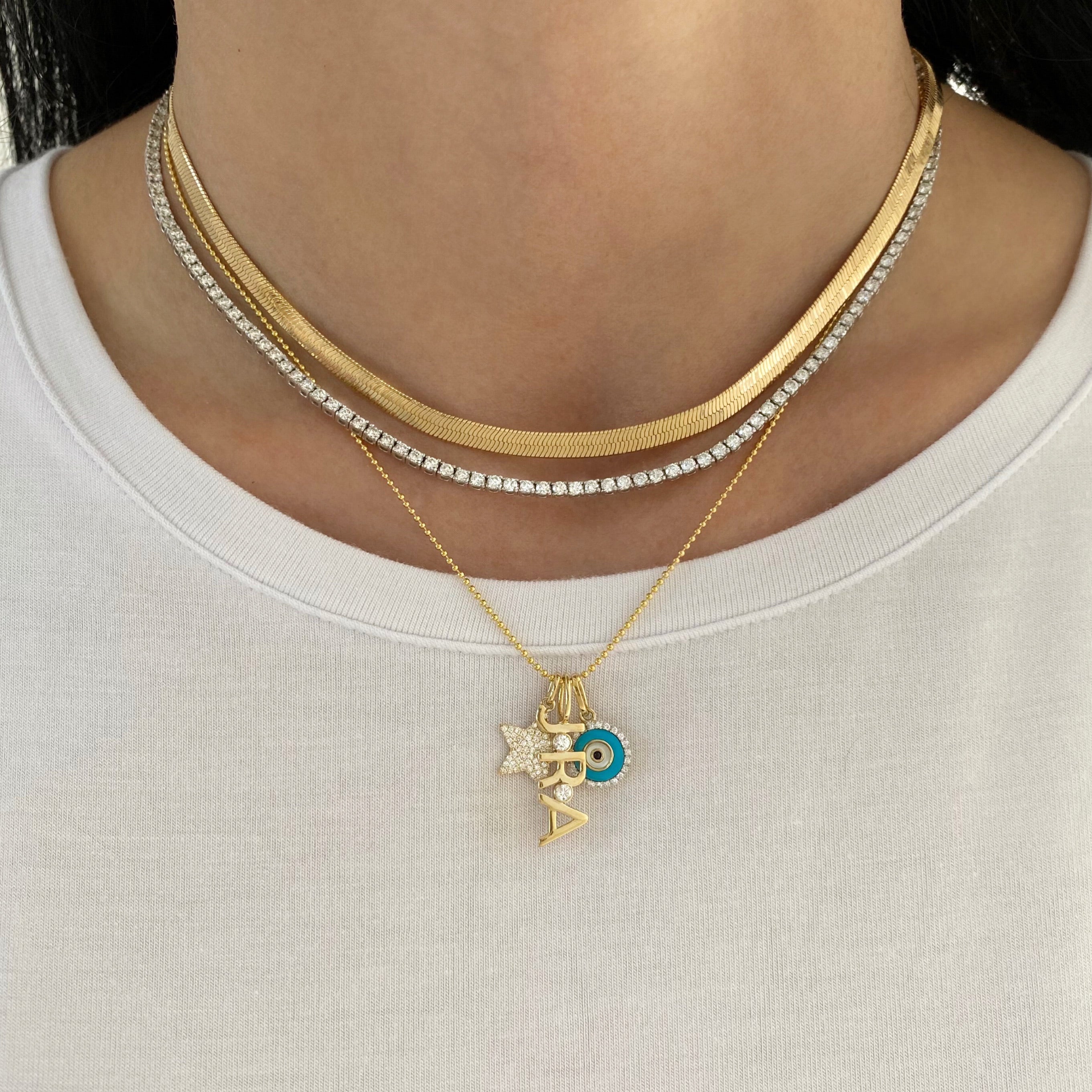 Initials + Stone Charm