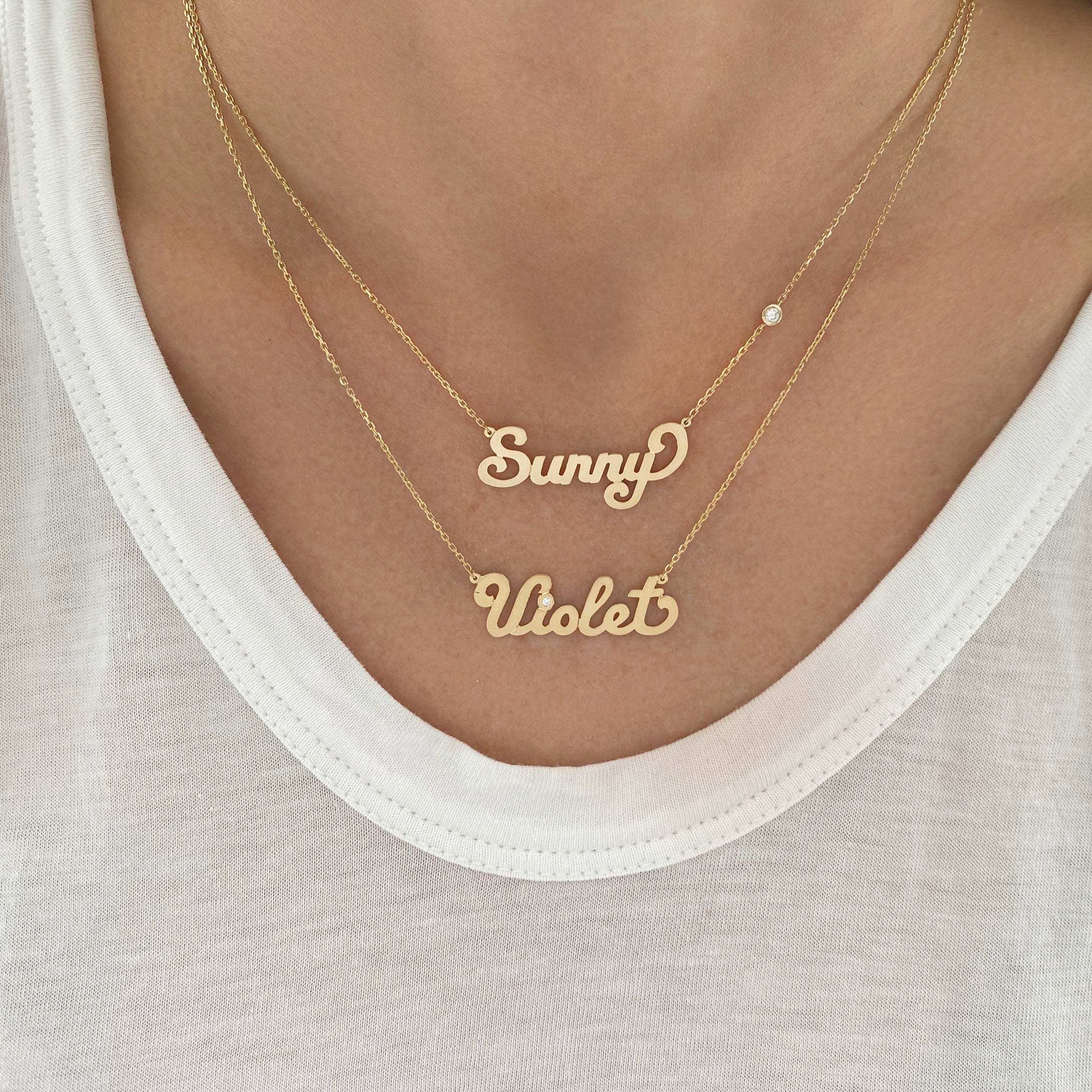 Large Script Name Necklace