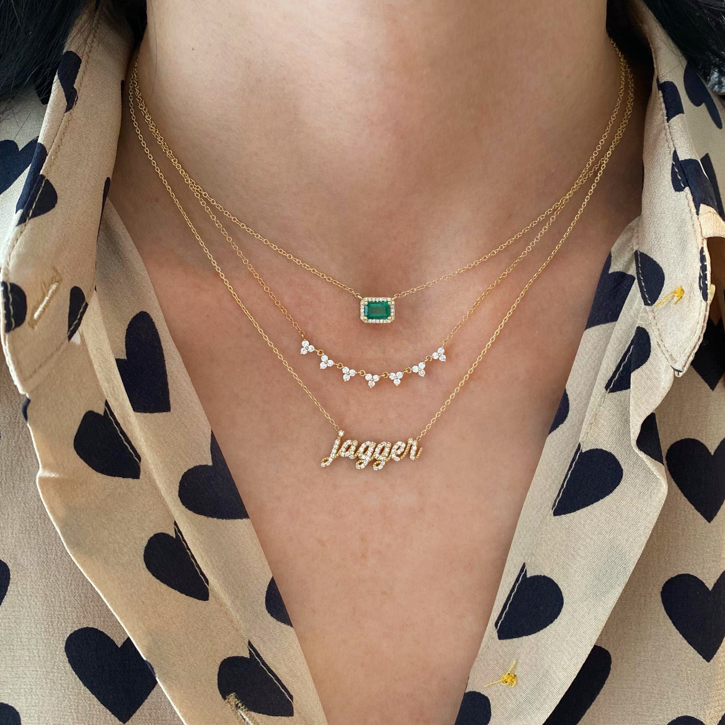Small Diamond Script Name Necklace - Font #1