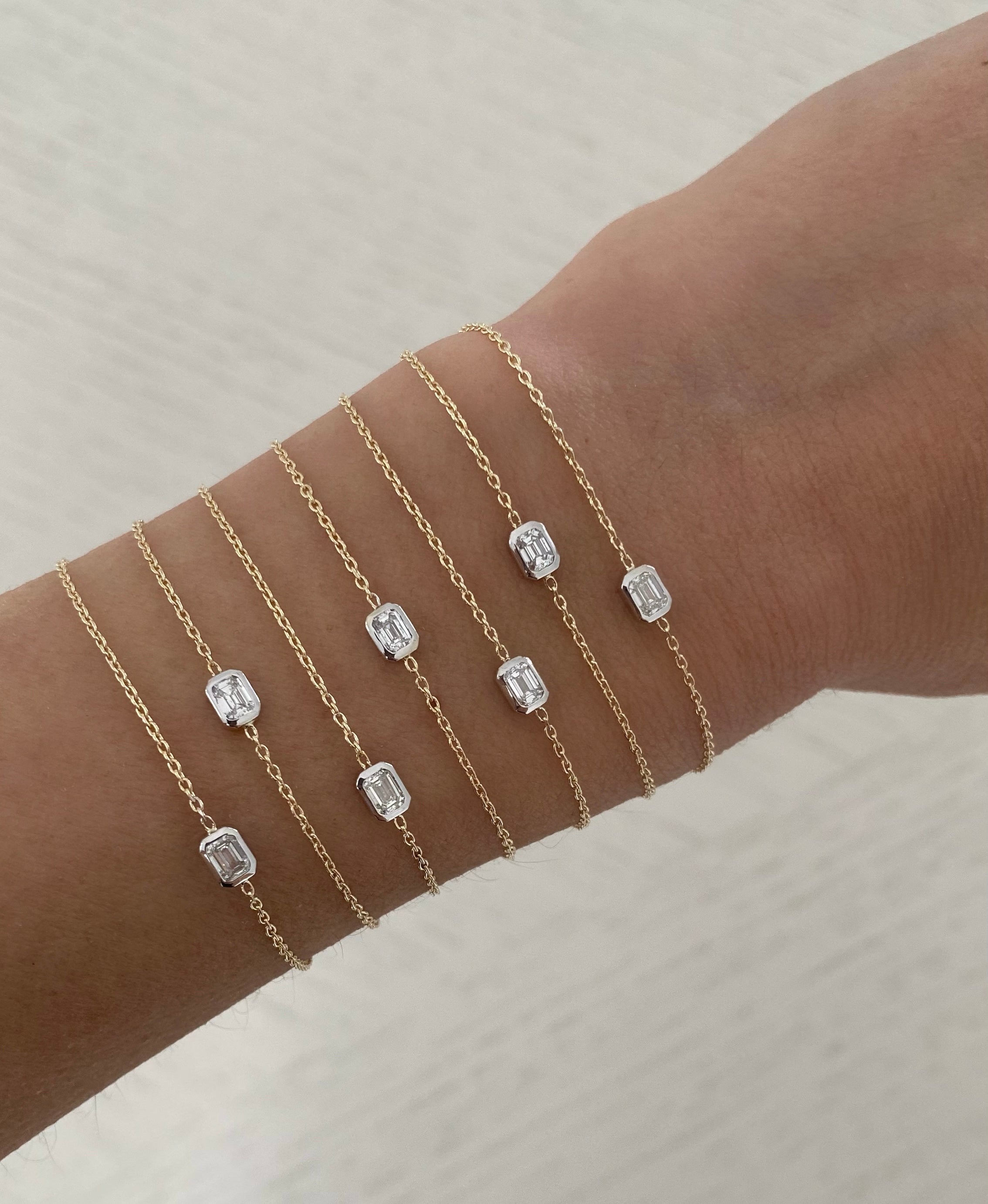 Mini Bezel Set Emerald Bracelet - SAMPLE SALE