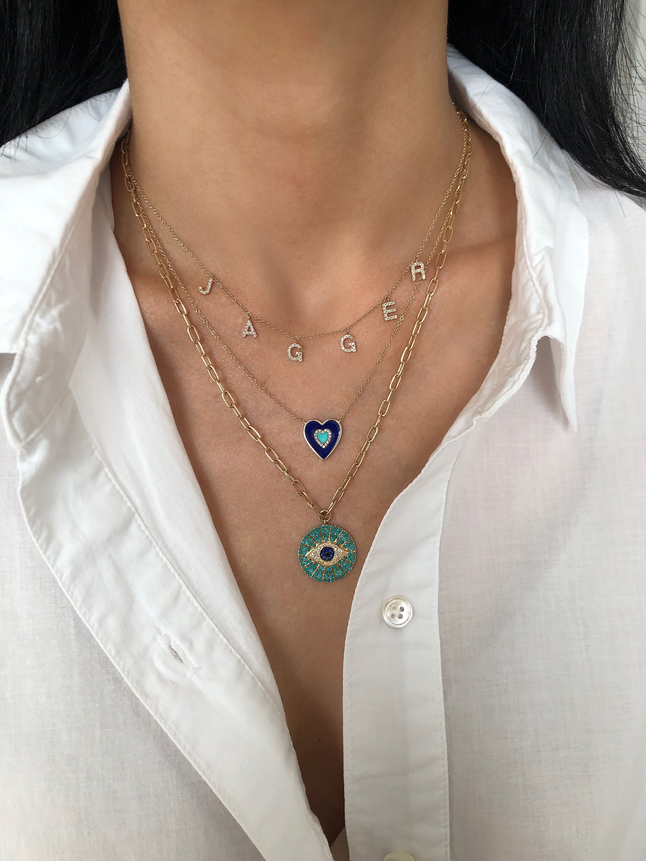 Dangling Diamond Name Necklace