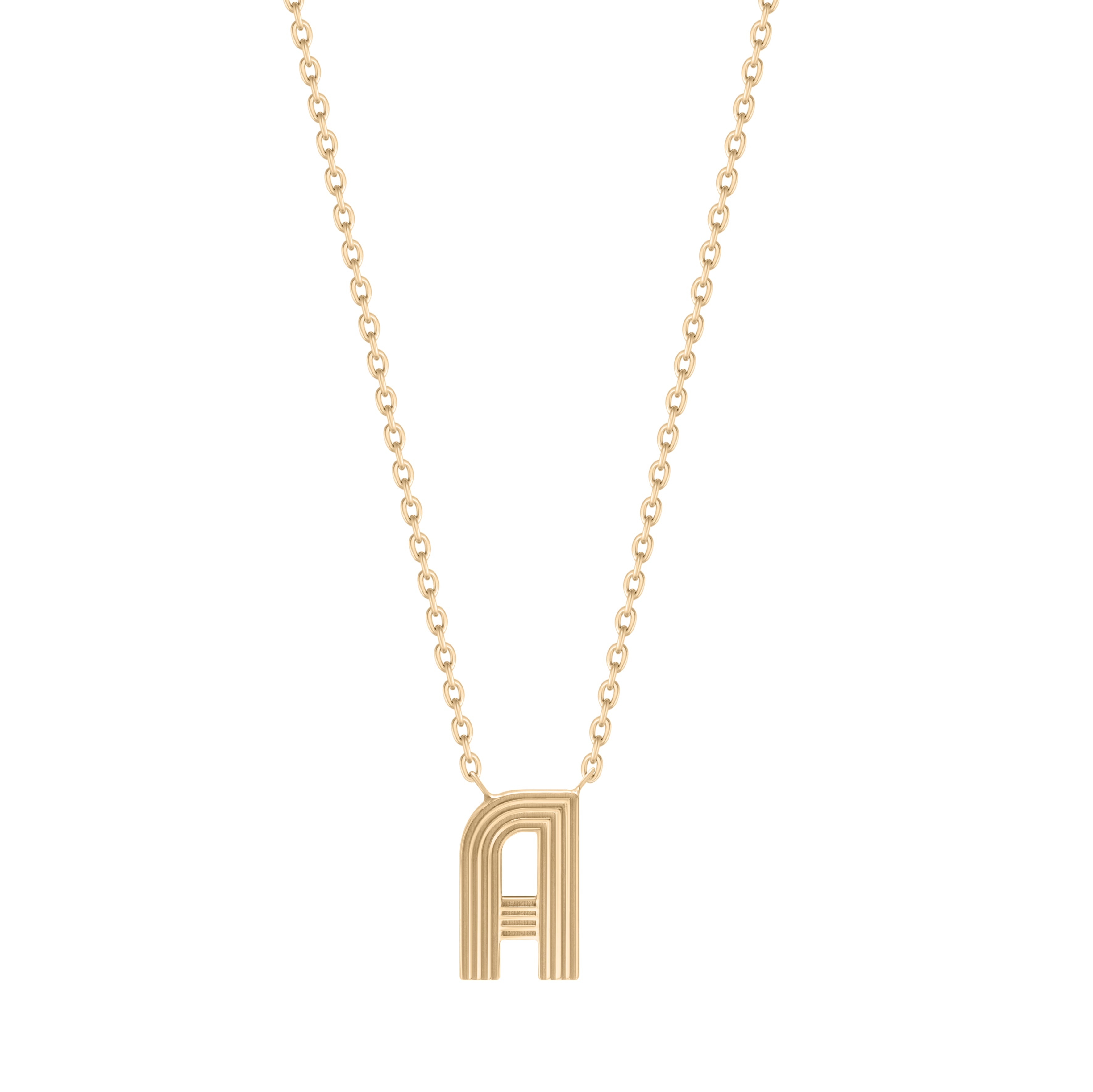 Retro Fluted Letter Necklace